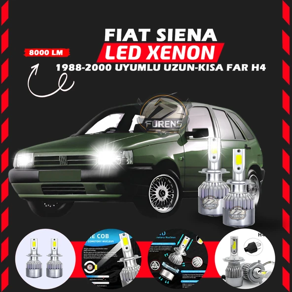 Fiat Tipo Uzun - Kısa FarUyumlu Şimşek Etkili Led Xenon Performance Series H4 ürün görseli 1