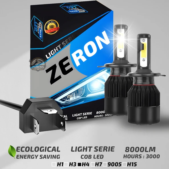 Fiat Tipo Uzun - Kısa FarUyumlu Şimşek Etkili Led Xenon Light Series H4 - 9