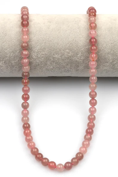 Madagaskar Pembe Kuvars Doğaltaş Dizi 6 mm Küre Kesim - Resim 2
