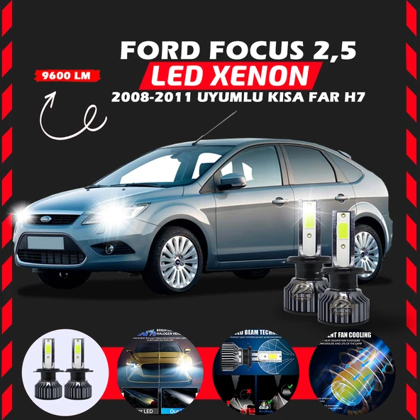 Ford Focus 2.5 2008-2011 Kısa Far Uyumlu Şimşek Etkili Led Xenon Pro Series H7 - Resim 7