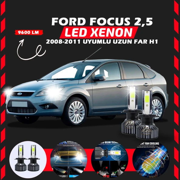 Ford Focus 2.5 2008-2011 Uzun Far Uyumlu Şimşek Etkili Led Xenon Pro Series H1 - Resim 7