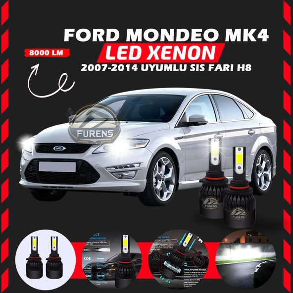 Ford Mondeo MK4 2007-2014 Sis Farı Uyumlu Şimşek Etkili Led Xenon Light Series H8 - Resim 6