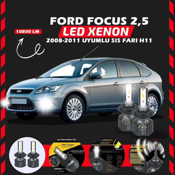 Ford Focus 2.5 2008-2011 Sis Farı Uyumlu Şimşek Etkili Led Xenon Premium Series H11 ürün görseli 1