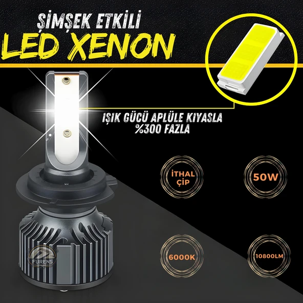 Ford Focus 2 2005-2008 Uzun Far Uyumlu Şimşek Etkili Led Xenon Premium Series H1 - Resim 12