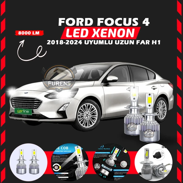 Ford Focus 4 2018-2024 Uzun Far Uyumlu Şimşek Etkili Led Xenon Performance Series H1 - Resim 6
