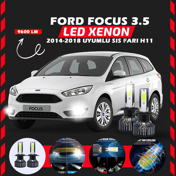 Ford Focus 3.5 2014-2018 Sis Farı Uyumlu Şimşek Etkili Led Xenon Pro Series H11