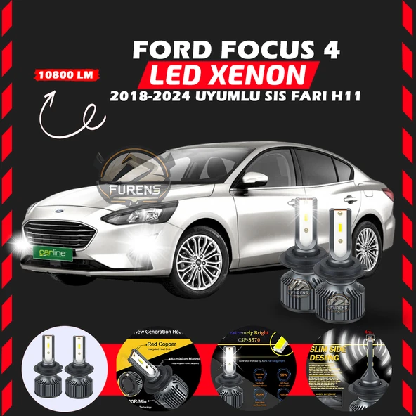 Ford Focus 4 2018-2024 Sis Farı Uyumlu Şimşek Etkili Led Xenon Premium Series H11 - Resim 7