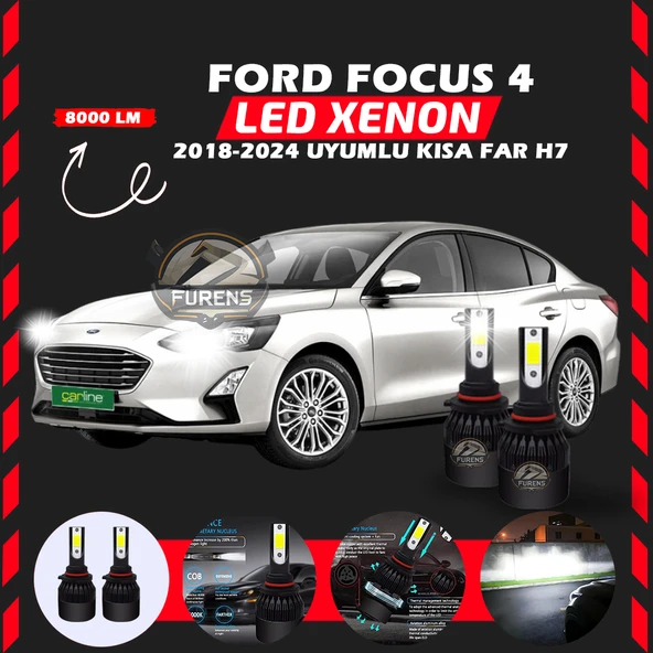 Ford Focus 4 2018-2024 Kısa Far Uyumlu Şimşek Etkili Led Xenon Light Series H7 - Resim 6