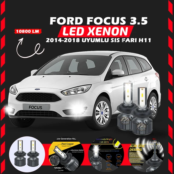 Ford Focus 3.5 2014-2018 Sis Farı Uyumlu Şimşek Etkili Led Xenon Premium Series H11 - Resim 7