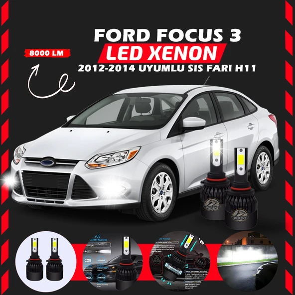 Ford Focus 3 2012-2014 Sis Farı Uyumlu Şimşek Etkili Led Xenon Light Series H11 ürün görseli 1