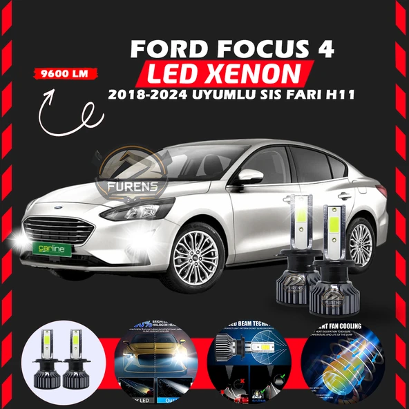 Ford Focus 4 2018-2024 Sis Farı Uyumlu Şimşek Etkili Led Xenon Pro Series H11 - 1