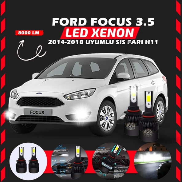 Ford Focus 3.5 2014-2018 Sis Farı Uyumlu Şimşek Etkili Led Xenon Light Series H11 - Resim 6
