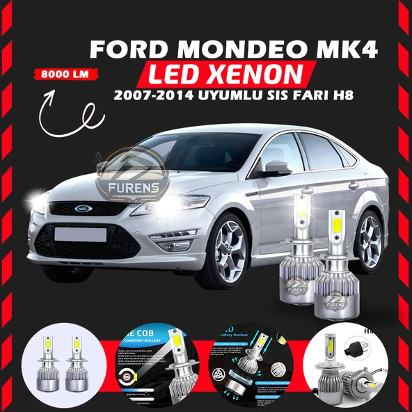 Ford Mondeo MK4 2007-2014 Sis Farı Uyumlu Şimşek Etkili Led Xenon Performance Series H8 ürün görseli 1
