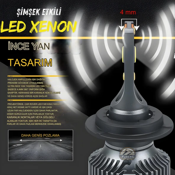 Honda CR-V 2012-2017 Uzun Far Uyumlu Şimşek Etkili Led Xenon Premium Series HB3 - 4