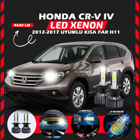 Honda CR-V 2012-2017 Kısa Far Uyumlu Şimşek Etkili Led Xenon Pro Series H11
