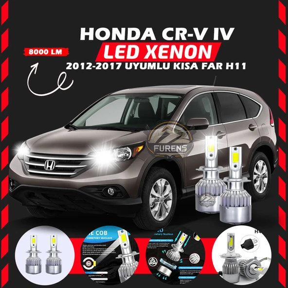 Honda CR-V 2012-2017 Kısa Far Uyumlu Şimşek Etkili Led Xenon Performance Series H11