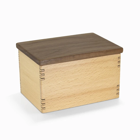 Woodsaka Mutfak İçin Sağlıklı Ahşap Saklama Kutusu - Mini Organizer - Model 3 - Gürgen & Ceviz - 4