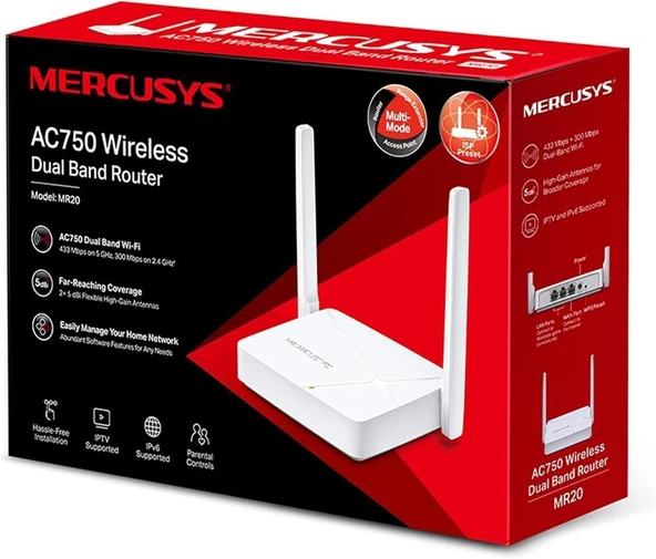 Mercusys MR20 750 Mbps Router Teşhir - Resim 4
