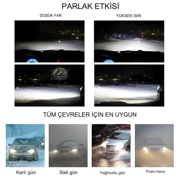 Hyundai Accent Era 2006-2012 Uzun-Kısa Far Uyumlu Şimşek Etkili Led Xenon Light Series H4 - 7