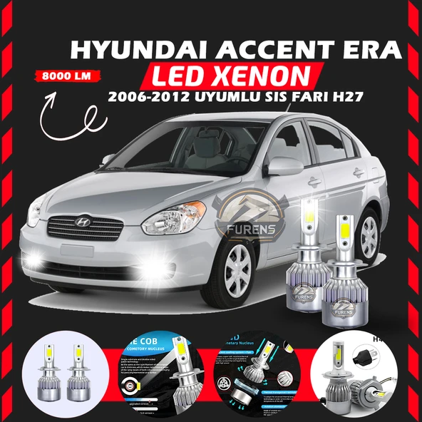 Hyundai Accent Era 2006-2012 Sis Farı Uyumlu Şimşek Etkili Led Xenon Performance Series H27 - Resim 6