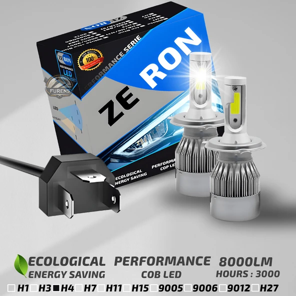Hyundai Accent Blue 2011-2021 Uzun-Kısa Far Uyumlu Şimşek Etkili Led Xenon Performance Series H4 - 8