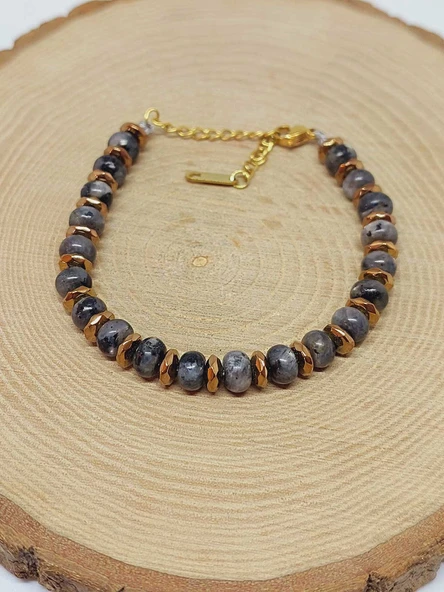 Spektrolit Taşı Tasarım Bileklik (55920) - Resim 4