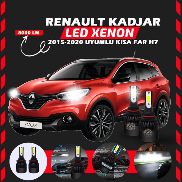 Renault Kadjar 2015-2020 Kısa Far Uyumlu Şimşek Etkili Led Xenon Light Series H7 - Resim 6
