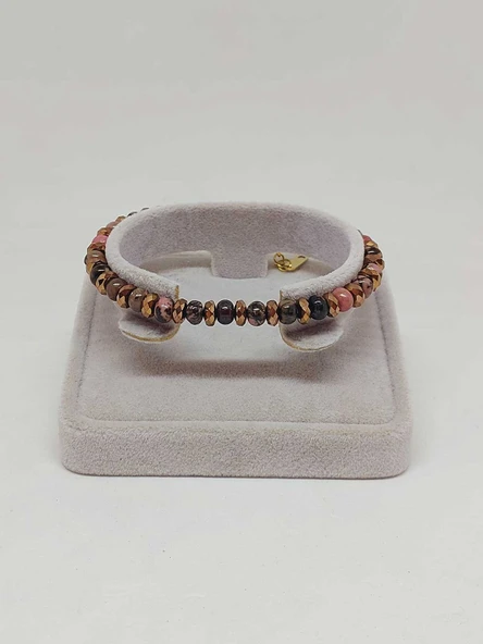 Rodonit Taşı Tasarım Bileklik (55924) - Resim 2