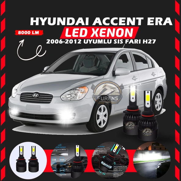 Hyundai Accent Era 2006-2012 Sis Farı Uyumlu Şimşek Etkili Led Xenon Light Series H27 - Resim 6