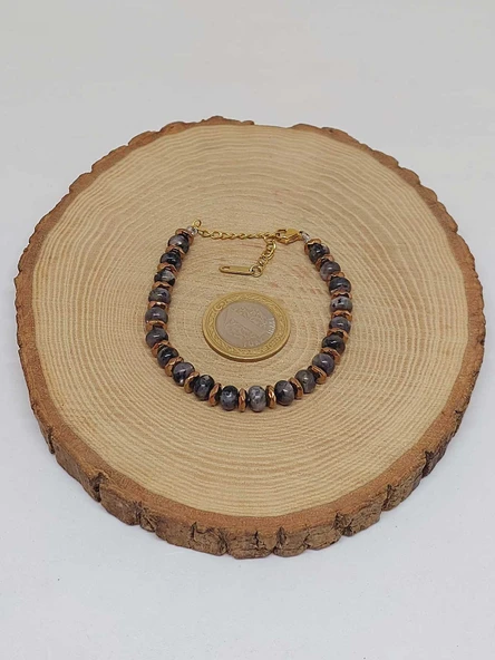 Spektrolit Taşı Tasarım Bileklik (55920) - Resim 5