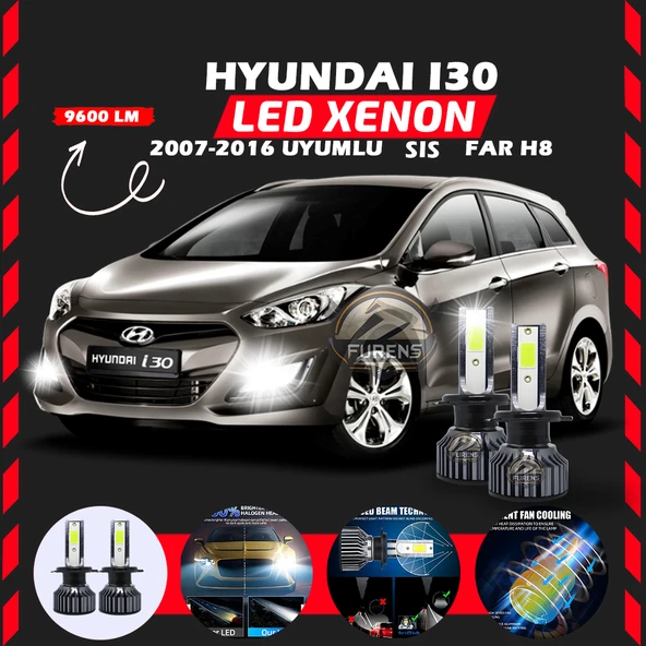 Hyundai İ30 2007-2016 Sis Farı  Uyumlu Şimşek Etkili Led Xenon Pro Series H8 - Resim 7