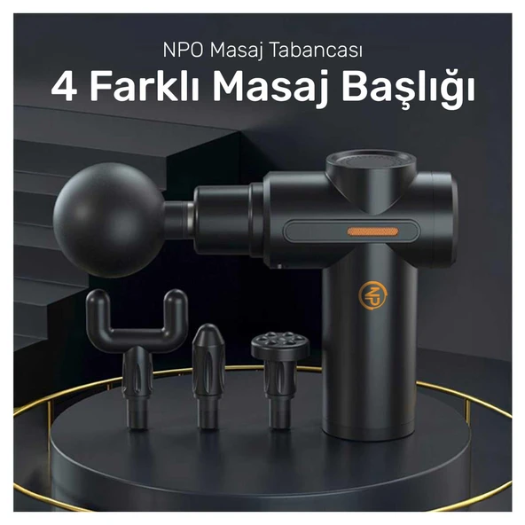 NPO NMJ17 4 Masaj Başlıklı 6 Seviyeli 3800RPM Titreşimli Type-C Şarjlı Taşınabilir Profesyonel Mini Masaj Tabancası - 3
