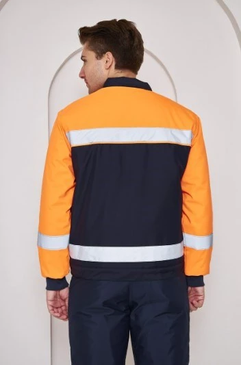 Orange Safety Turuncu Robalı Lacivert Soğuk Hava Mont Pantolon Takımı Su Ve Rüzgar İticili - Resim 4