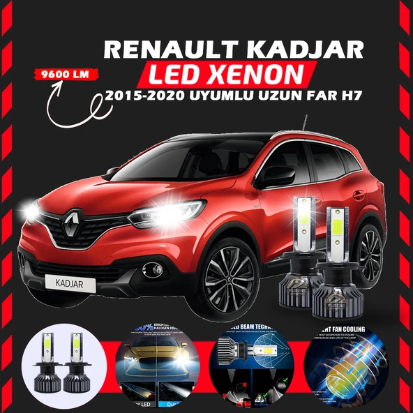 Renault Kadjar 2015-2020 Uzun Far Uyumlu Şimşek Etkili Led Xenon Pro Series H7 - Resim 7