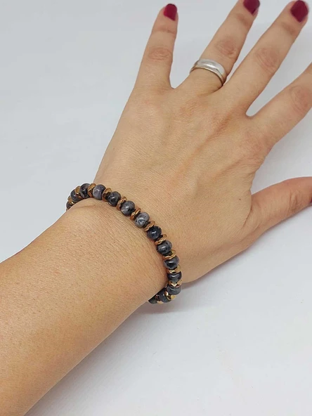 Spektrolit Taşı Tasarım Bileklik (55920) - Resim 3