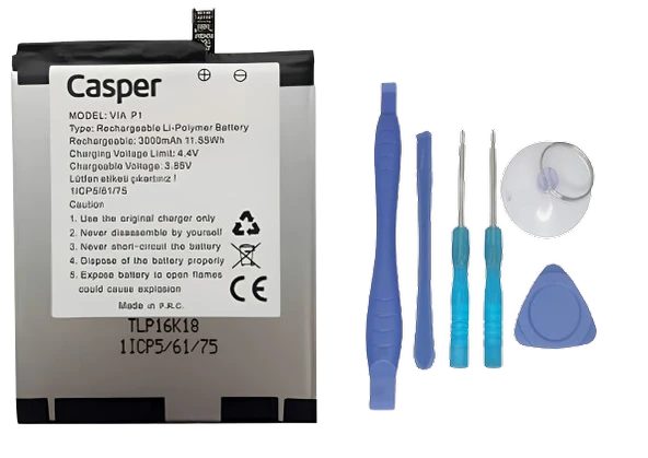 Casper Via P1 Uyumlu Batarya Pil Sıfır Orijinal + TAMİR SETİ