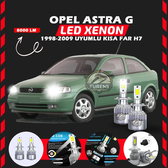 Opel Astra G 1998-2009 Kısa Far Uyumlu Şimşek Etkili Led Xenon Performance Series H7 - Resim 6