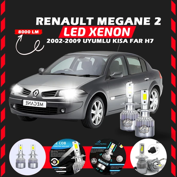 Renault Megane 2 2002-2009 Kısa Far Uyumlu Şimşek Etkili Led Xenon Performance Series H7 - Resim 6