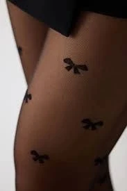 PENTİ BOWTİE SİYAH L/XL DESENLİ KÜLOTLU ÇORAP - Resim 2