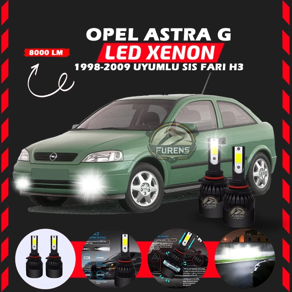 Opel Astra G 1998-2009 Sis Farı Uyumlu Şimşek Etkili Led Xenon Light Series H3 - Resim 6