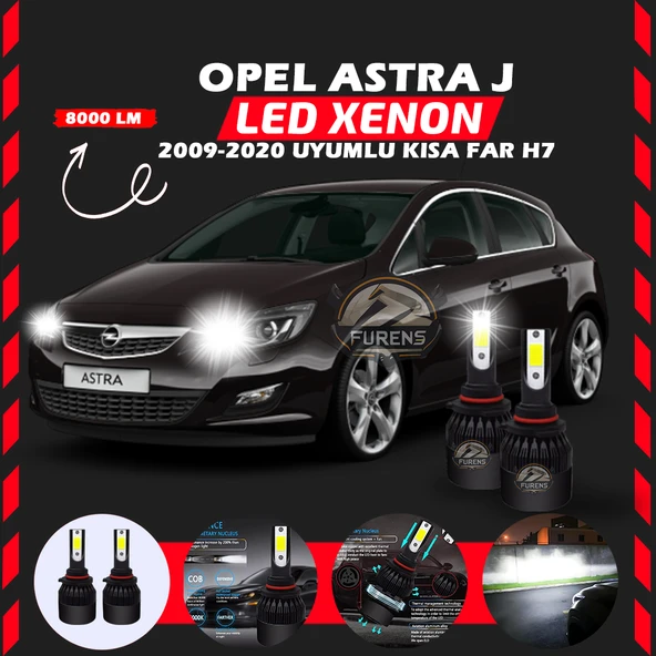 Opel Astra J 2009-2020 Kısa Far Uyumlu Şimşek Etkili Led Xenon Light Series H7 - Resim 6