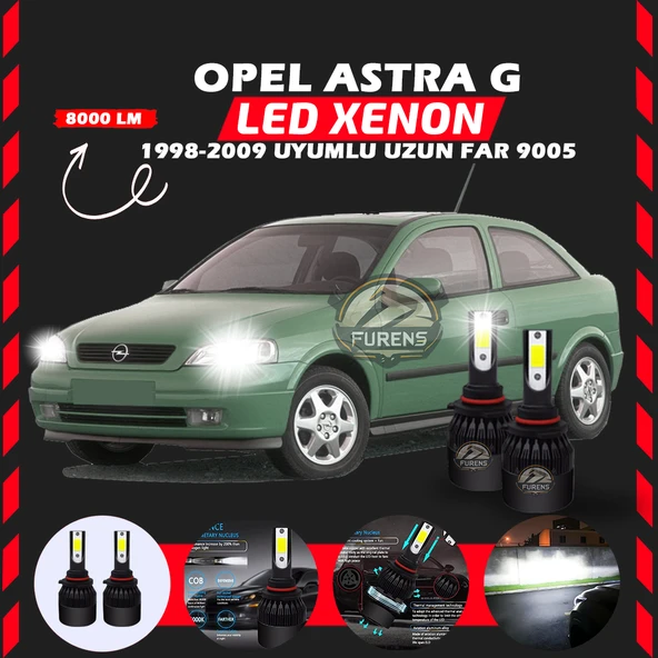 Opel Astra G 1998-2009 Uzun Far Uyumlu Şimşek Etkili Led Xenon Light Series H9005 - Resim 6