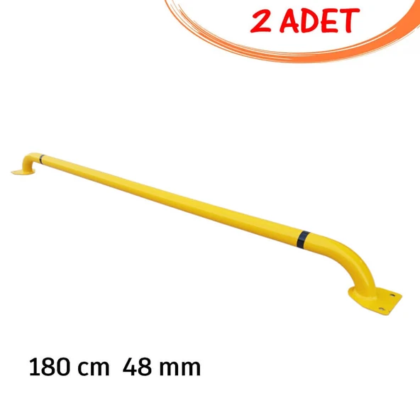 Otopark Stoperi Araç Park Stoperi Lastik Sonlandırma Demiri Üretimi 180 cm Ø48mm 2mm Turuncu (2 ADET)