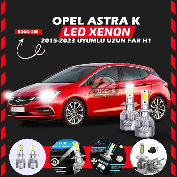 Opel Astra K 2015-2023 Uzun Far Uyumlu Şimşek Etkili Led Xenon Performance Series H1 - Resim 6