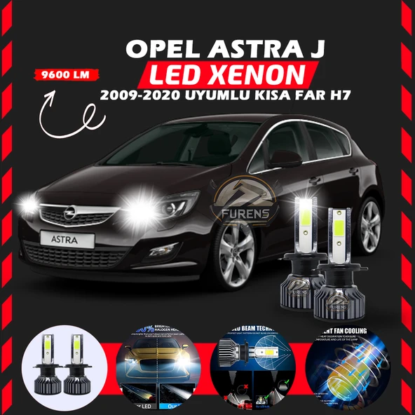 Opel Astra J 2009-2020 Kısa Far Uyumlu Şimşek Etkili Led Xenon Pro Series H7 - Resim 7