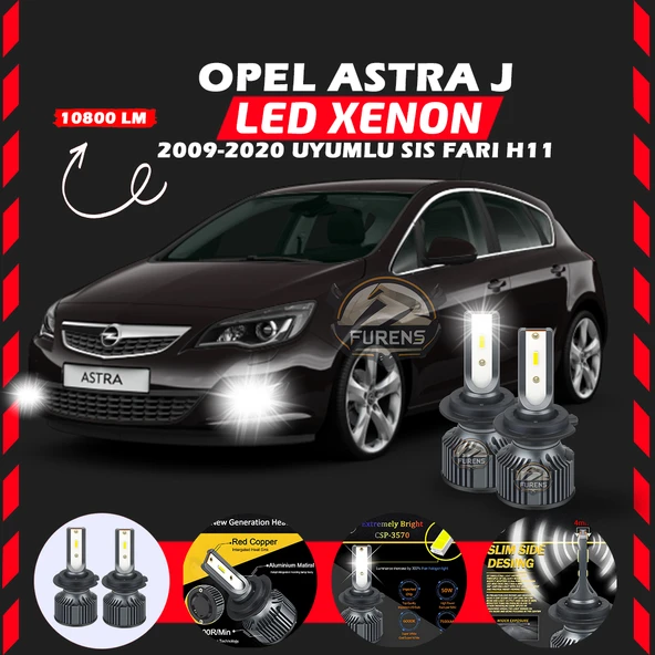 Opel Astra J 2009-2020 Sis Farı Uyumlu Şimşek Etkili Led Xenon Premium Series H11 ürün görseli 1