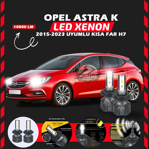 Opel Astra K 2015-2023 Kısa Far Uyumlu Şimşek Etkili Led Xenon Premium Series H7 - Resim 7