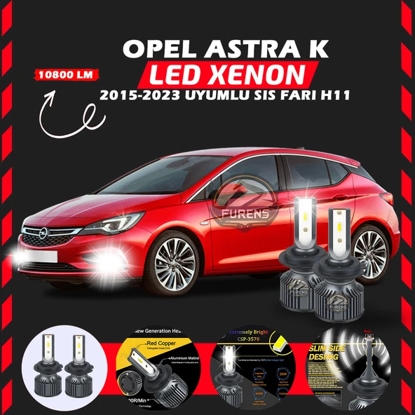 Opel Astra K 2015-2023 Sis Farı Uyumlu Şimşek Etkili Led Xenon Premium Series H11