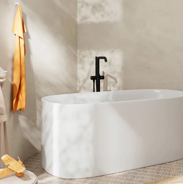 Hansgrohe Tecturis S Tek Kollu Küvet Bataryası Satin Siyah-73440670 - 2