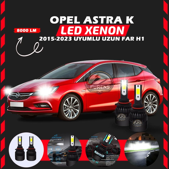 Opel Astra K 2015-2023 Uzun Far Uyumlu Şimşek Etkili Led Xenon Light Series H1 - Resim 6